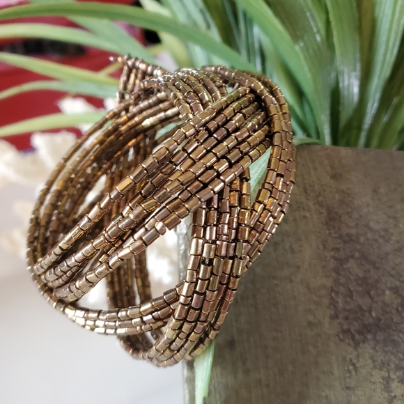 Shooting Stars Copper Seed Bead Cuff Bracelet 💥3 for $24💥 - Picture 13 of 16